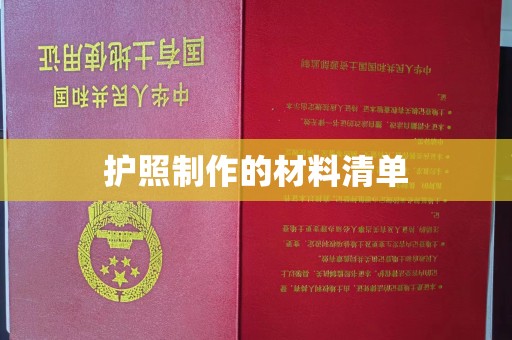 环江护照制作的材料清单