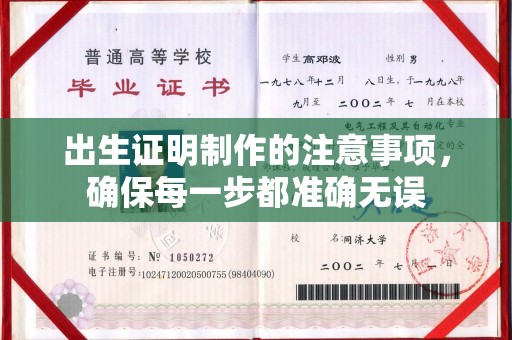 环江出生证明制作的注意事项，确保每一步都准确无误