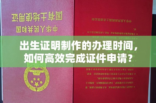 环江出生证明制作的办理时间，如何高效完成证件申请？