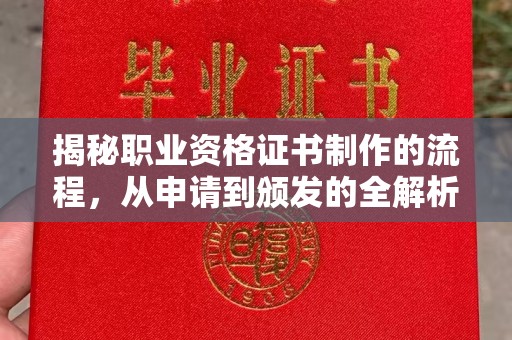 环江揭秘职业资格证书制作的流程，从申请到颁发的全解析