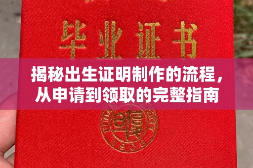 环江揭秘出生证明制作的流程，从申请到领取的完整指南