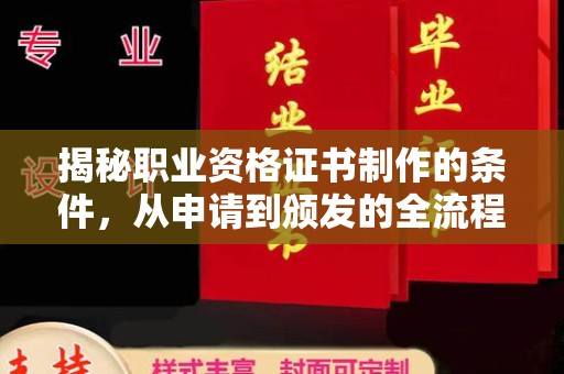 环江揭秘职业资格证书制作的条件，从申请到颁发的全流程解析