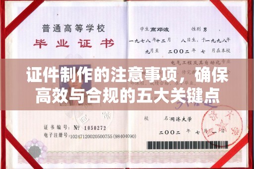 环江证件制作的注意事项，确保高效与合规的五大关键点